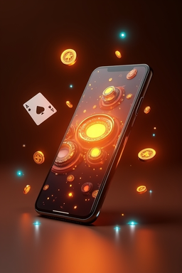 Smartphone with Big Candy Casino app